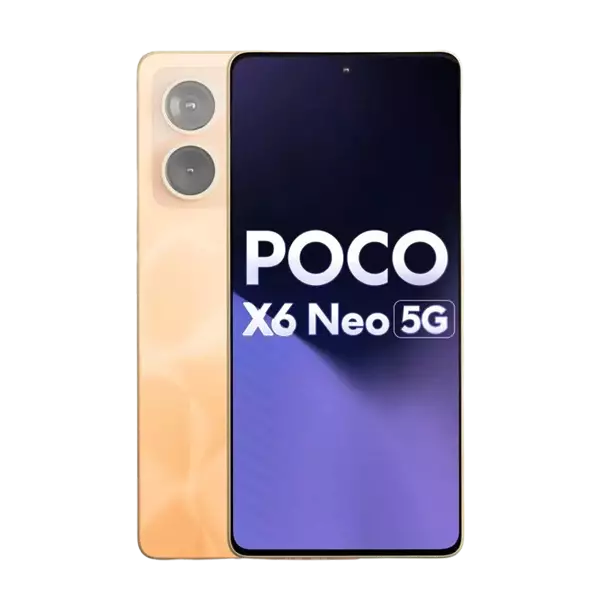 نمای جلو و پشت گوشی موبایل شیائومی POCO X6 Neo 5G ظرفیت 256 رم 12 گیگابایت نارنجی