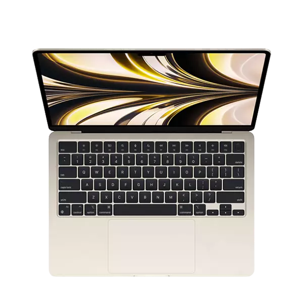 نمای بالا لپ تاپ 13.6 اینچی اپل مدل MacBook Air-MLY33 M2 2022 LLA رنگ استارلایت