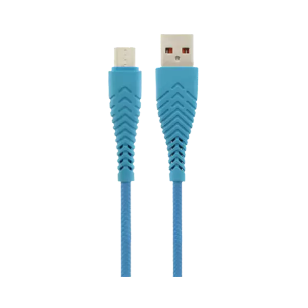 نمای جلو کابل تبدیل USB به microUSB پرووان مدل PCC170 طول 1 متر آبی