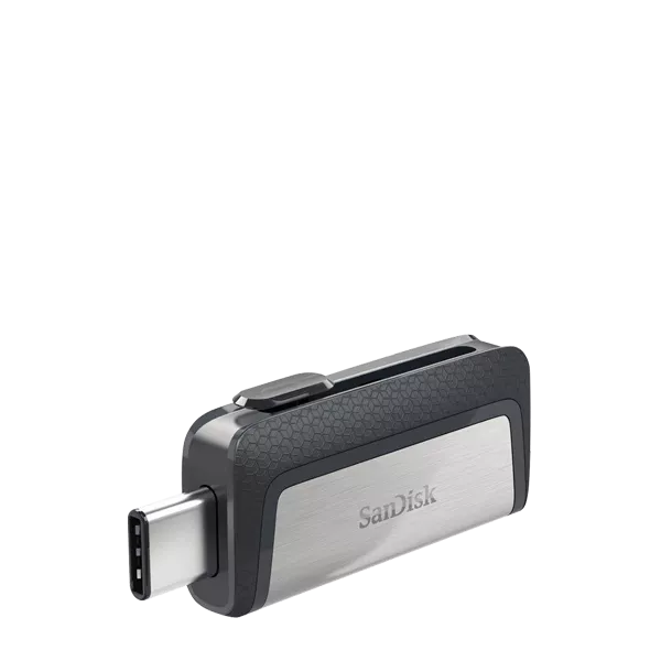 نمای نیم رخ راست فلش مموری سن دیسک مدل Ultra Dual Drive USB Type-C ظرفیت 64 گیگابایت