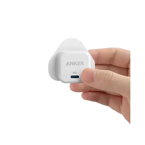 نمای روبرو  آداپتور شارژر فست 20 وات انکر مدل powerport3 20w cube A2149