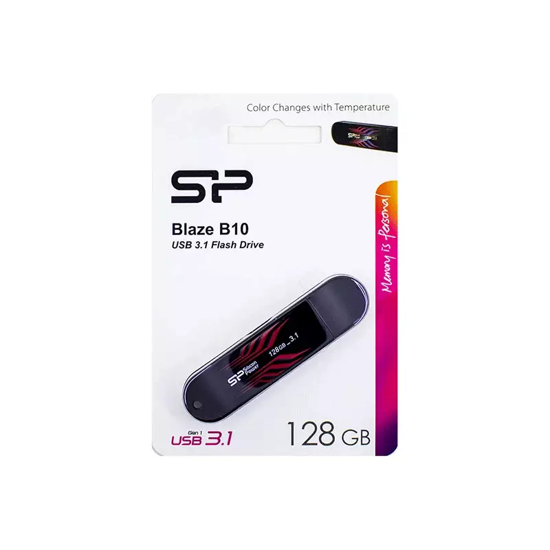 فلش مموری سیلیکون پاور مدل blaze b10 ظرفیت 128 گیگابایت جعبه