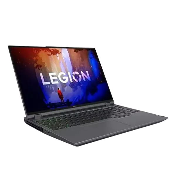 نمای جلو سمت چپ لپ تاپ لنوو مدل Legion 5 Ryzen7 16GB 512GB RTX3060 2K