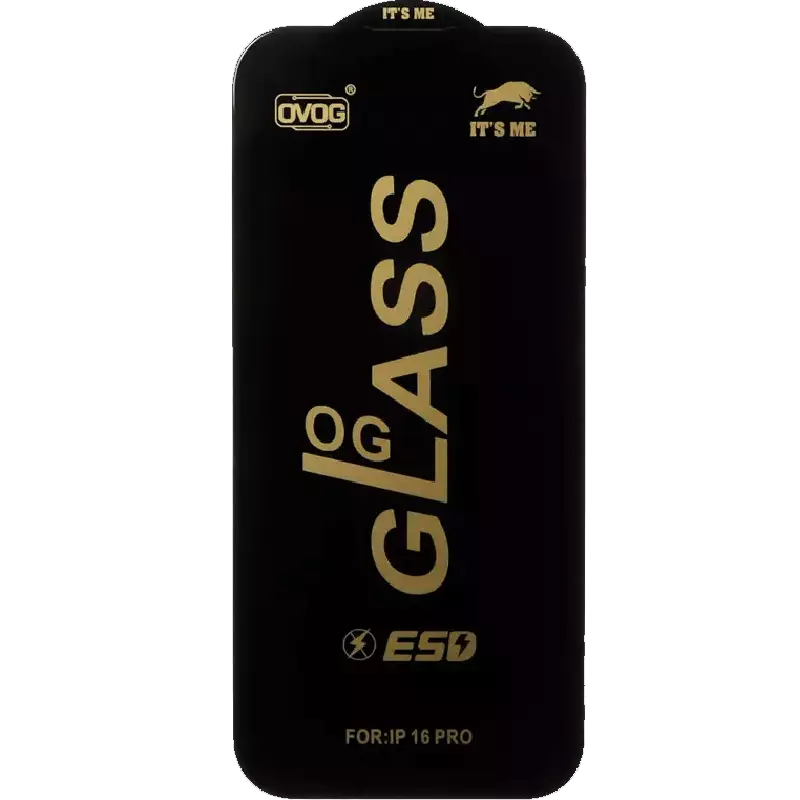 محافظ صفحه نمایش شیشه ای گوشی موبایل مدل Full Cover OG ESD OVOG مناسب Apple iPhone 17 / iPhone 16 Pro