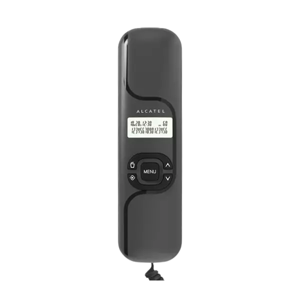 نمای روبرو نمای صفحه کلید تلفن رومیزی آلکاتل مدل T16 سفید
