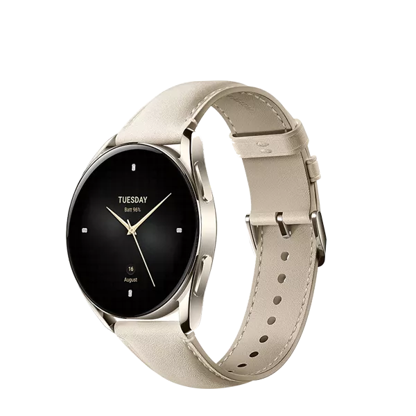 نیم رخ راست ساعت هوشمند شیائومی مدل xiaomi Watch S2 طلایی