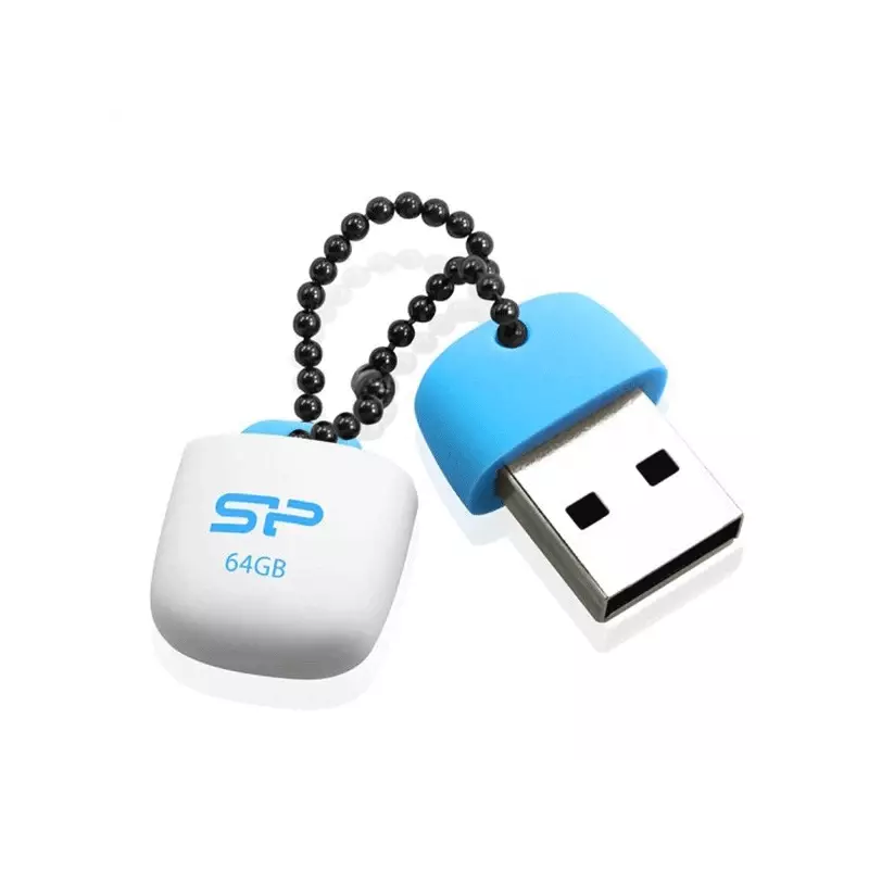 فلش مموری سیلیکون پاور مدل touch t07 ظرفیت 64 گیگابایت آبی باز شده