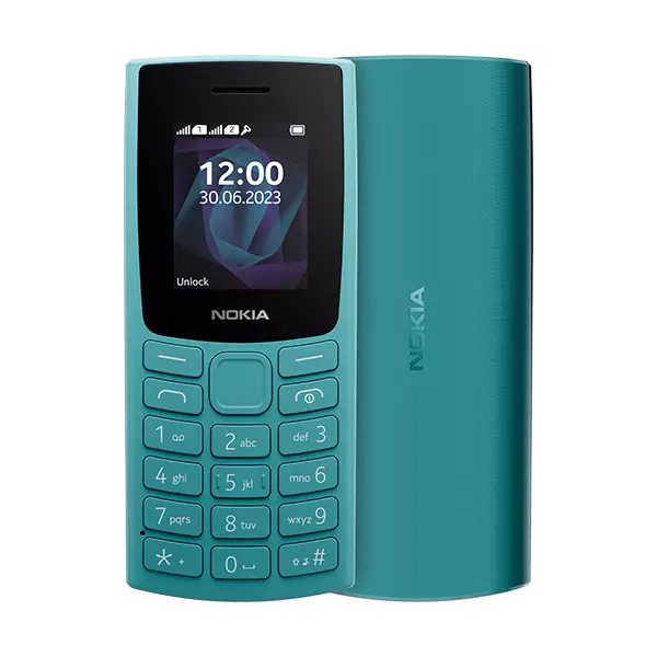 نمای پشت و جلو گوشی موبایل نوکیا مدل 105 2023 رنگ آبی