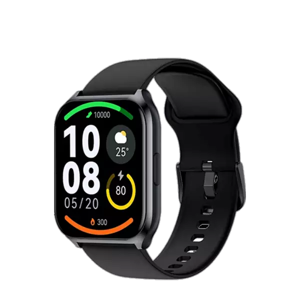 نمای نیم رخ چپ ساعت هوشمند هایلو مدل watch smart 2 Pro مشکی