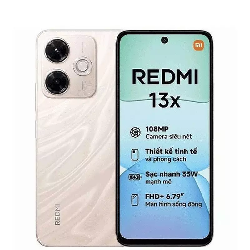 تصویر پشت و جلوی  گوشی موبایل شیائومی Redmi 13x ظرفیت 256 رم 8 گیگابایت