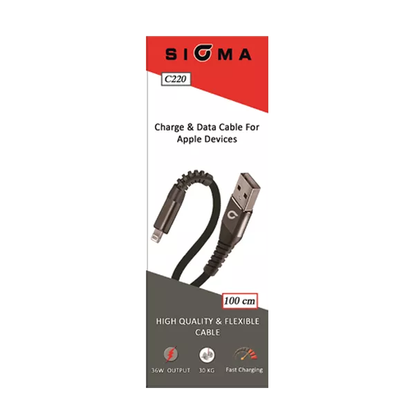 Sigma C220 Charger and Data iphone Cable