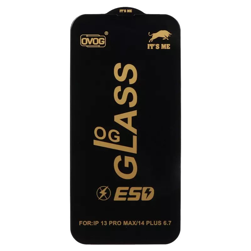 محافظ صفحه نمایش شیشه ای گوشی موبایل مدل Full Cover OG ESD OVOG مناسب Apple iphone 13 Pro Max / 14 Plus
