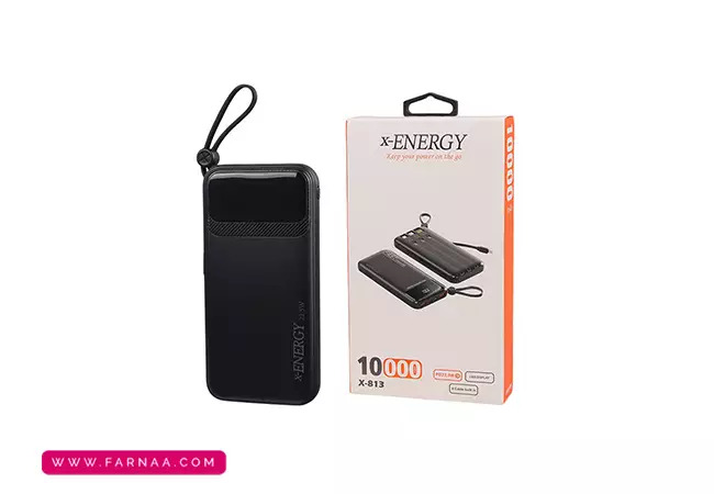 پاوربانک ایکس انرژی مدل X-813 22.5W ظرفیت ۱۰۰۰۰ میلیآمپر ساعت