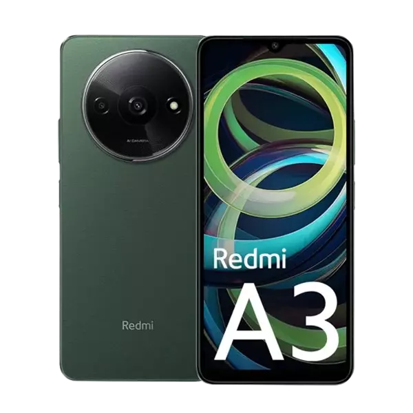 نمای جلو و پشت گوشی موبایل شیائومی Redmi A3 ظرفیت 64 رم 3 گیگابایت سبز