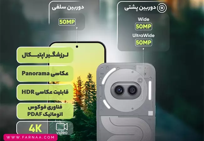 گوشی موبایل ناتینگ Phone 2a با ظرفیت 128 گیگابایت و رم 8 گیگابایت