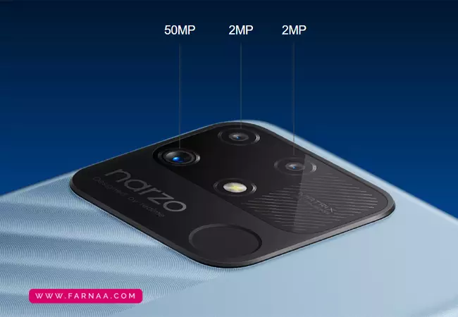  دوربین گوشی موبایل Realme Narzo 50A با ظرفیت 64 گیگ و رم 4 گیگابایت