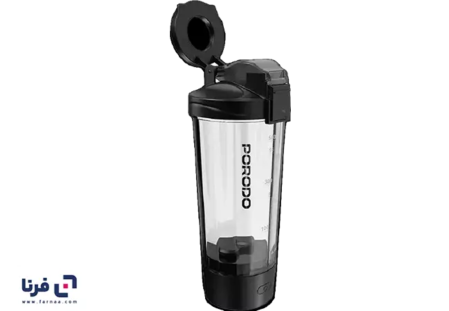 شیکر هوشمند ورزشی Porodo Grip & Mix مدل PDFFX396FQ با مخلوط کن برقی و نگهدارنده موبایل