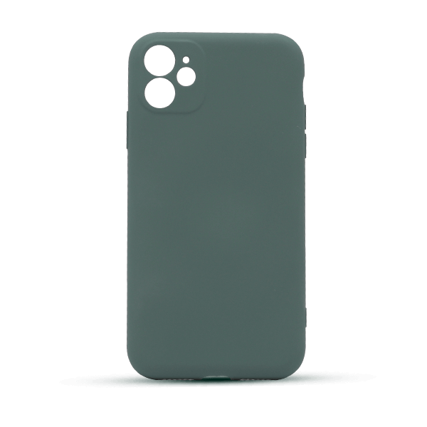 نمای پشت کاور مدل سیلیکونی مناسب برای گوشی موبایل آیفون Iphone 11 یشمی