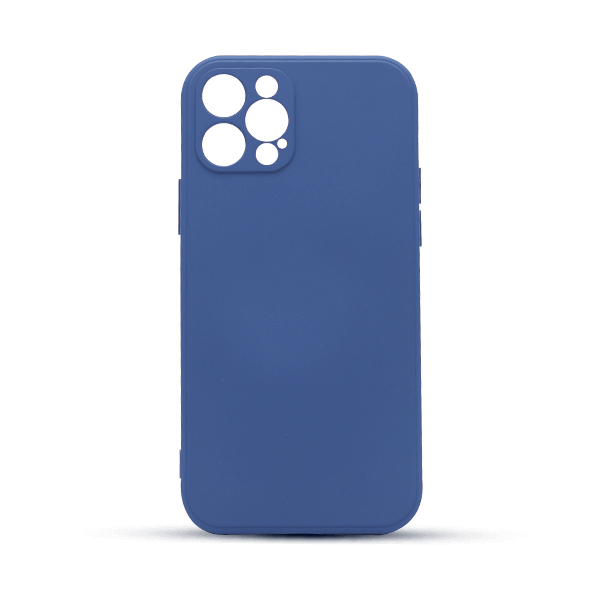 نمای پشت کاور مدل سیلیکونی مناسب برای گوشی موبایل آیفون Iphone 12 pro آبی نفتی