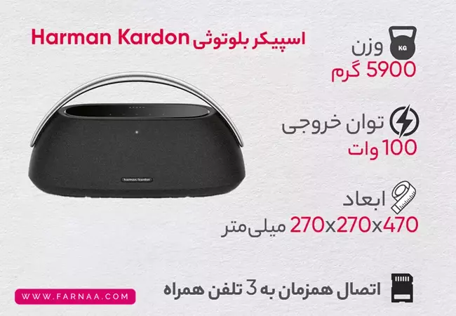 اسپیکر بلوتوثی قابل حمل هارمن کاردن مدل Go + Play 3