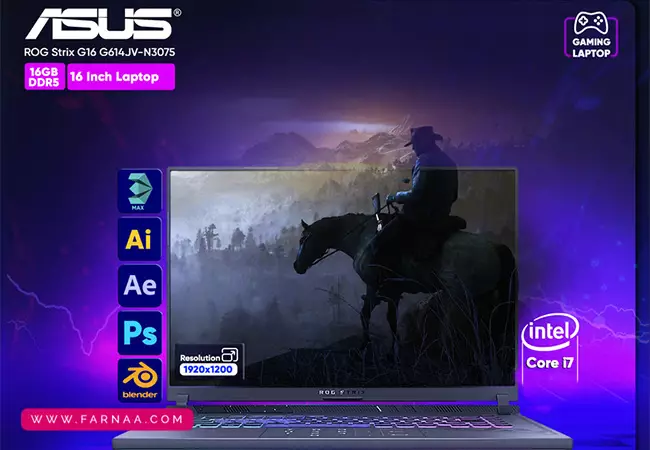 لپ تاپ 16 اینچی ایسوس مدل ROG Strix G614 JIR n3043 i9 14900HX 16GB 1T SSD RTX 4070
