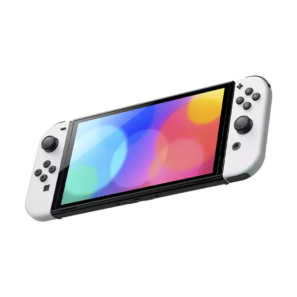 نمای جلو قابل حمل کنسول بازی دستی نینتندو مدل Switch OLED White set
