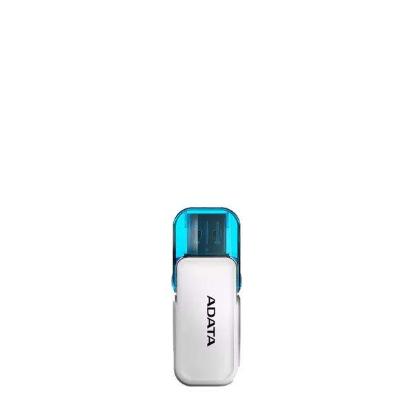 نمای روبرو فلش مموری ای دیتا مدل UV240 ظرفیت 64 گیگابایت سفید آبی
