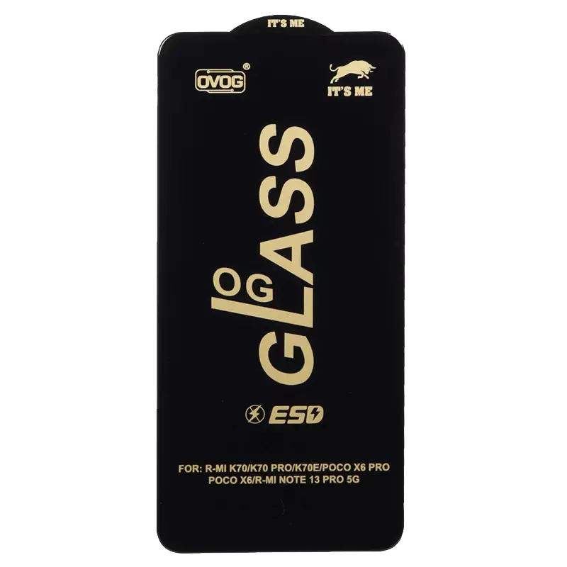 محافظ صفحه نمایش شیشه ای گوشی موبایل مدل Full Cover OG ESD OVOG مناسب Xiaomi Poco X7 Pro 5G / Mi 14t / 14T Pro / Redmi Note 13 Pro 5G / Poco X6 5G / Poco F6 5G / Poco F6 Pro 5G / Note 13 5G / Xiaomi Poco X6 Pro 5G
