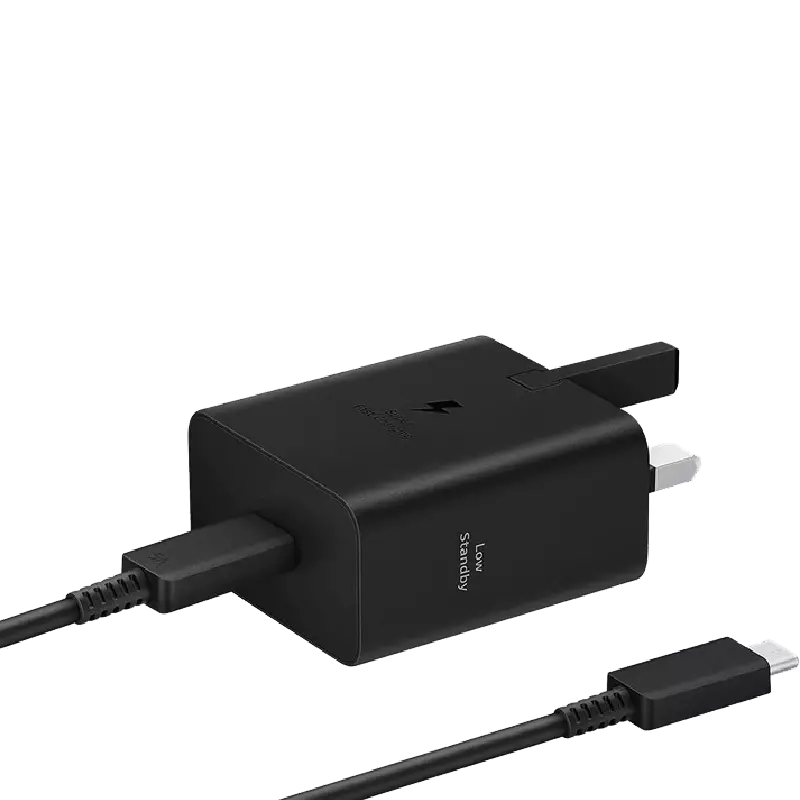 شارژر دیواری سامسونگ 3 پین مدل EP-T4511XBEGGB توان 45 وات با کابل دو سر تایپ سی