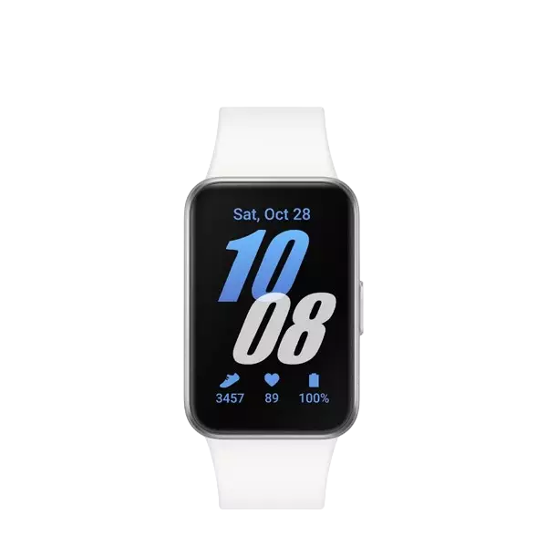 نمای جلو  ساعت هوشمند سامسونگ مدل Galaxy Fit3 نقره ای