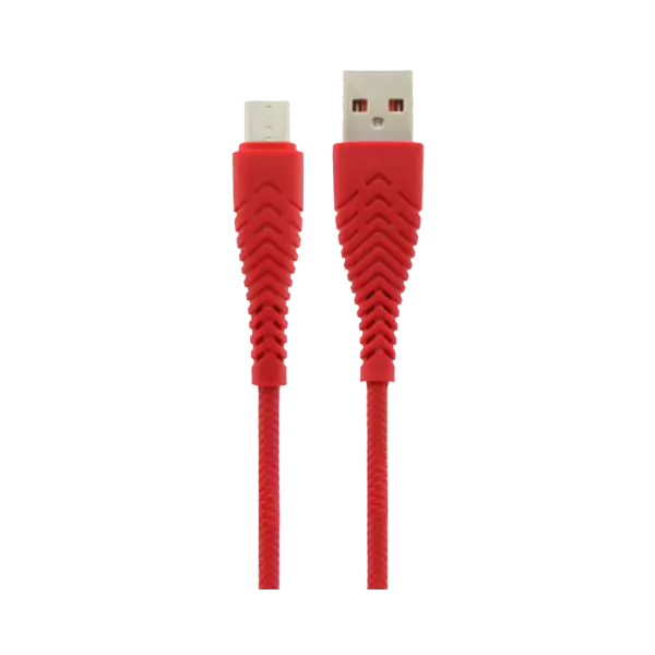 نمای جلو کابل تبدیل USB به microUSB پرووان مدل PCC170 طول 1 متر قرمز