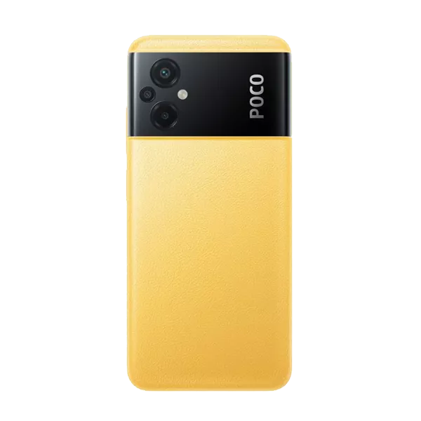 نمای پشت گوشی موبایل شیائومی POCO M5 ظرفیت 128 رم 6 گیگابایت زرد