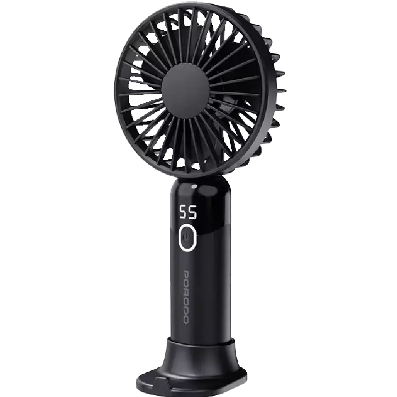 پنکه دستی شارژی پرودو مدل PDLFSTZH13BK با نمایشگر LED*