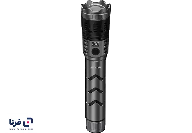 چراغ قوه حرفه‌ای گرین لاین مدل Hunter PRO GNHULEDFL12GY با نور 2000 لومن و باتری 6000 میلی‌آمپر ساعت