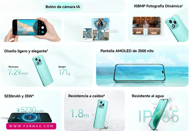 گوشی HONOR 400 Lite ظرفیت 256 گیگابایت و رم 12 گیگابایت