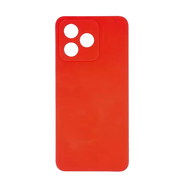 نمای پشت قاب مدل سیلیکونی پشت مات مناسب برای گوشی موبایل ریلمی C51 قرمز