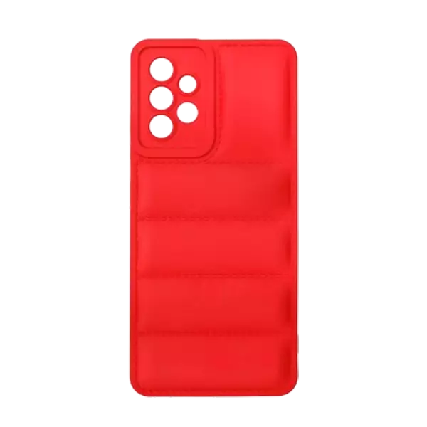 نمای پشت قاب مدل پافری مناسب برای گوشی موبایل سامسونگ A13 قرمز