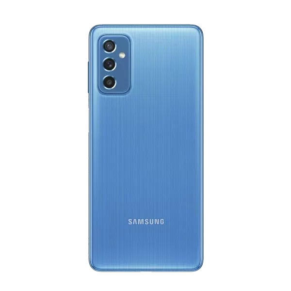 نمای پشت گوشی موبایل سامسونگ M52 5G ظرفیت 128 گیگ رم 8 آبی