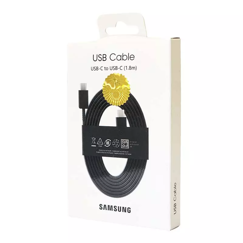 کابل شارژ فست Type-C به Type-C سامسونگ مدل EP-DW767 45W طول ۱.۸ متر