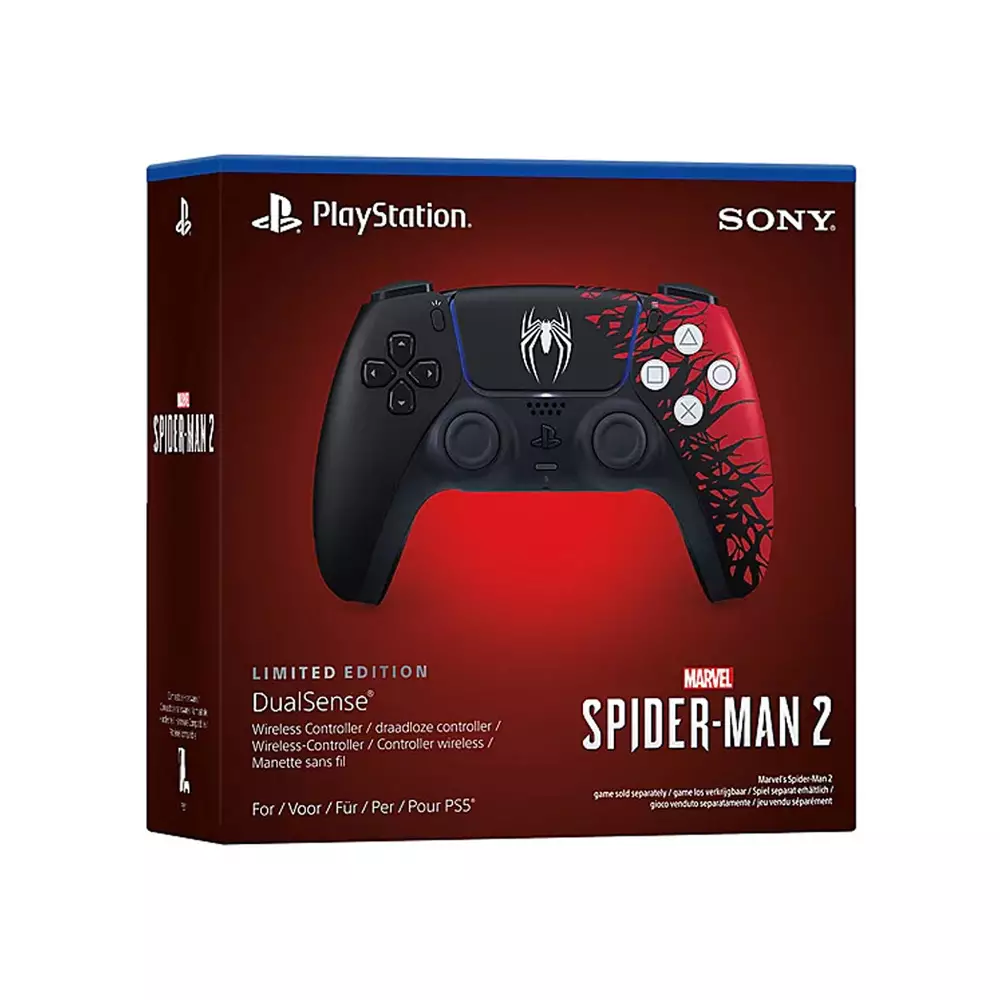 نمای جعبه  دسته بازی سونی مدل DualSense Spider Man-2 PS5 - نسخه محدود