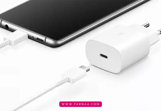 آداپتور شارژر سریع سامسونگ 25 وات 2 پین مدل EP-TA800XBEGWW