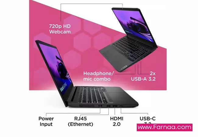 بررسی پورت های لپ تاپ لنوو مدل Gaming 3 Core i5 11300H 8GB 512SSD GTX1650