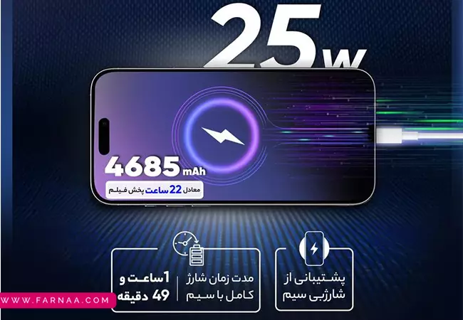 گوشی آیفون 16 پرو مکس دو سیم کارت با ظرفیت ۲۵۶ و رم 8 گیگ - پارت نامبر ZAA