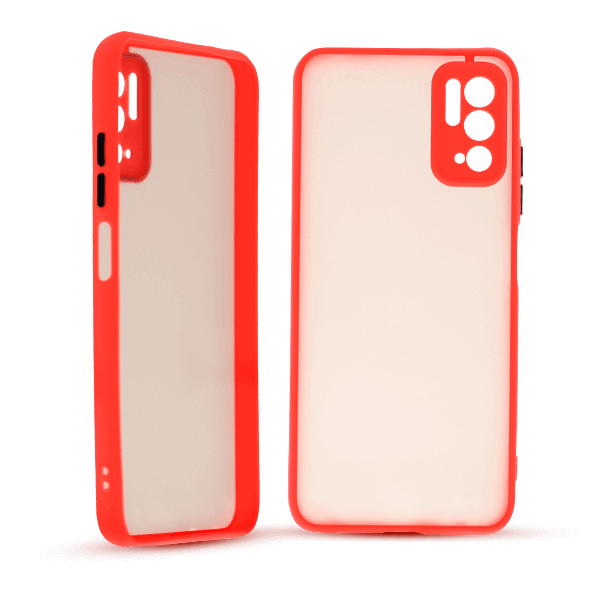 پنل جلو و پشت کاور مدل هیبریدی پشت مات مناسب برای گوشی موبایل شیائومی Note 10 5G قرمز