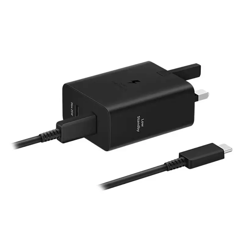 شارژر دیواری سه پین سامسونگ مدل EP-T5020 GAN-NFC 50W PD به همراه کابل Type-C