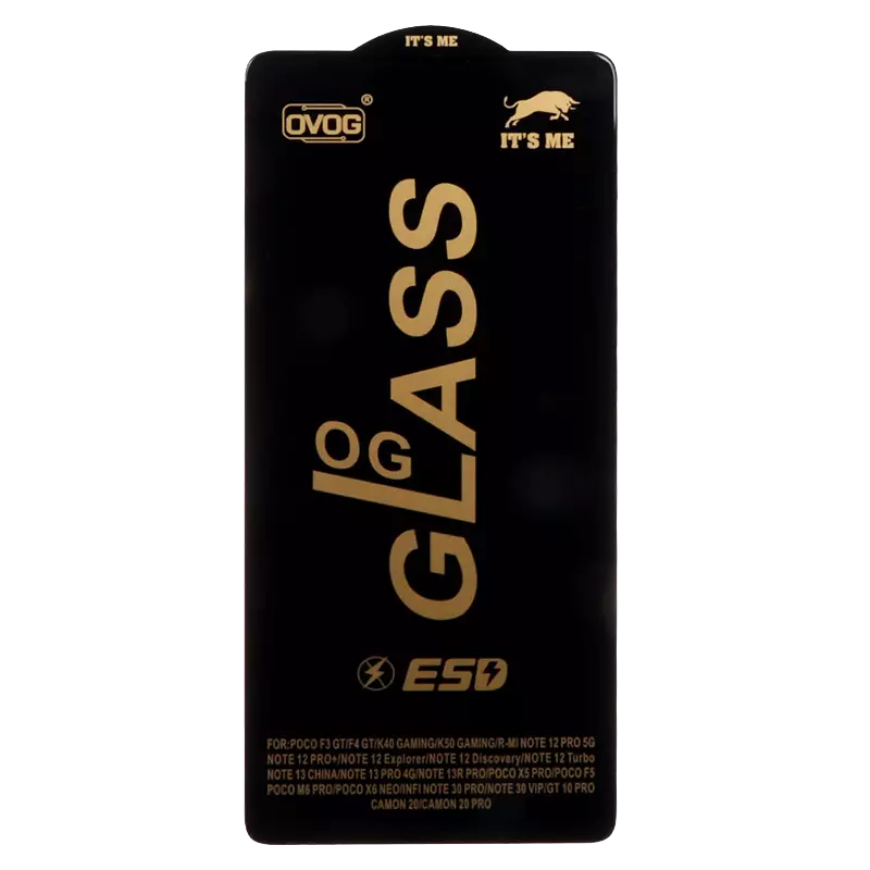 محافظ صفحه نمایش شیشه ای گوشی موبایل مدل Full Cover OG ESD OVOG مناسب Xiaomi Redmi Note 13 Pro 4G / Note 14S / Poco M6 Pro 4G