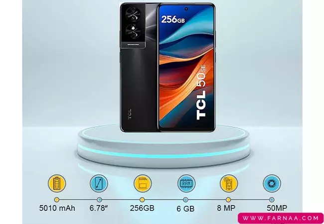 گوشی موبایل تی سی ال TCL 50 SE ظرفیت 256 رم 6+6 گیگابایت