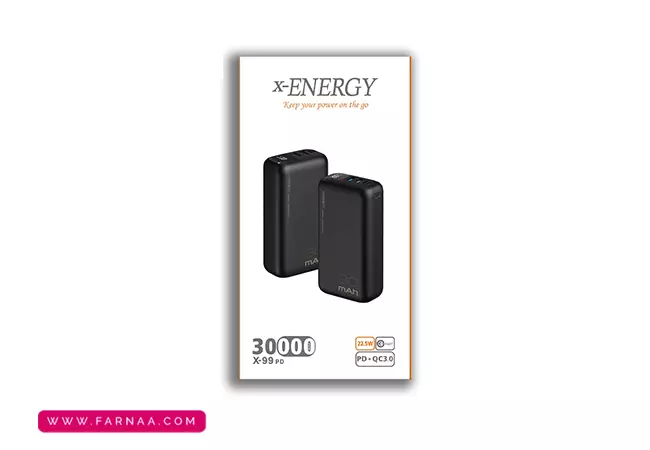 پاور بانک ایکس انرژی مدل X-99PD ظرفیت 30000 میلی آمپر ساعت