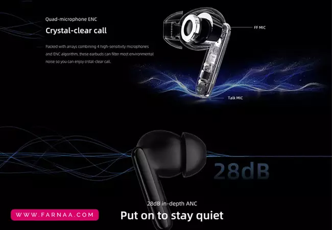 هندزفری بلوتوثی کیو سی وای مدل T13 ANC 2