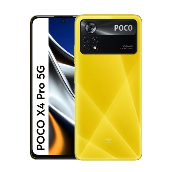 پنل جلو و پشت گوشی موبایل شیائومی POCO X4 Pro 5G ظرفیت 128 رم 6 گیگابایت زرد